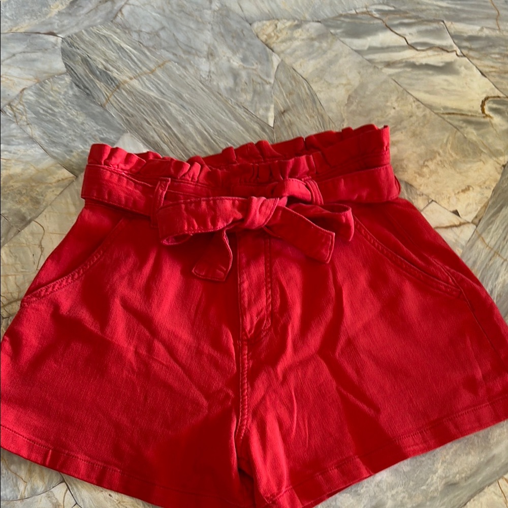 LC Lauren Conrad High Ref waist cotton shorts with tie belt